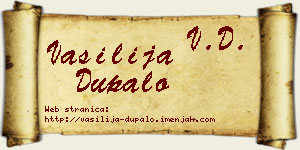 Vasilija Dupalo vizit kartica